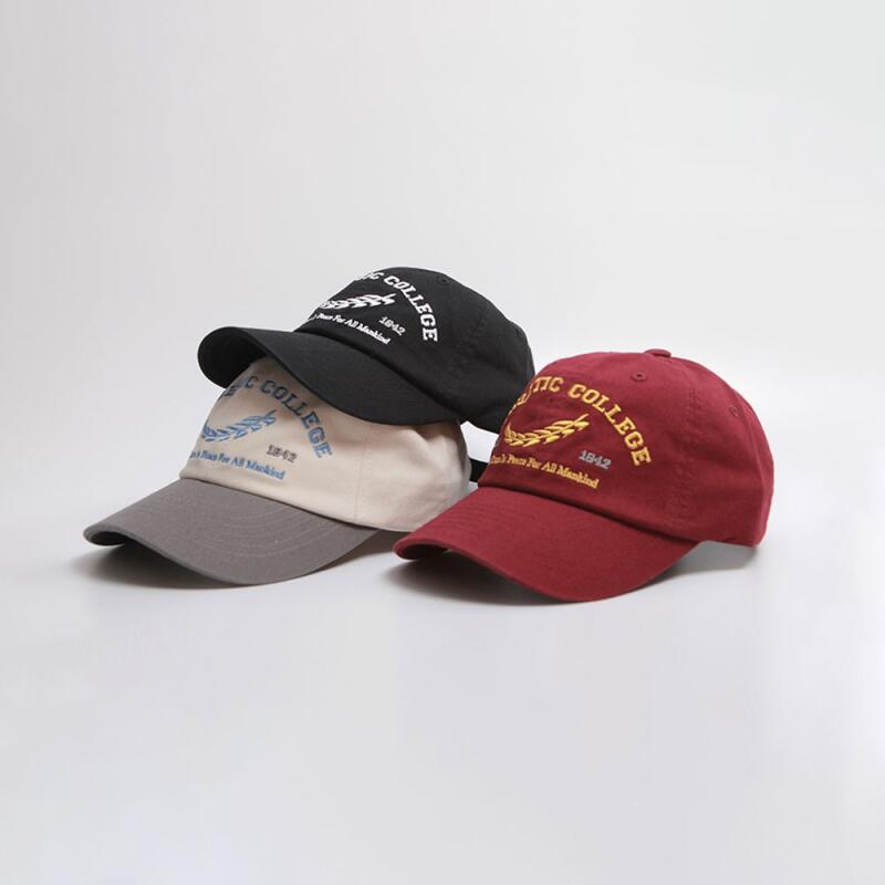 Lettering Summer Camping Sports Ball Cap 3 Colors black