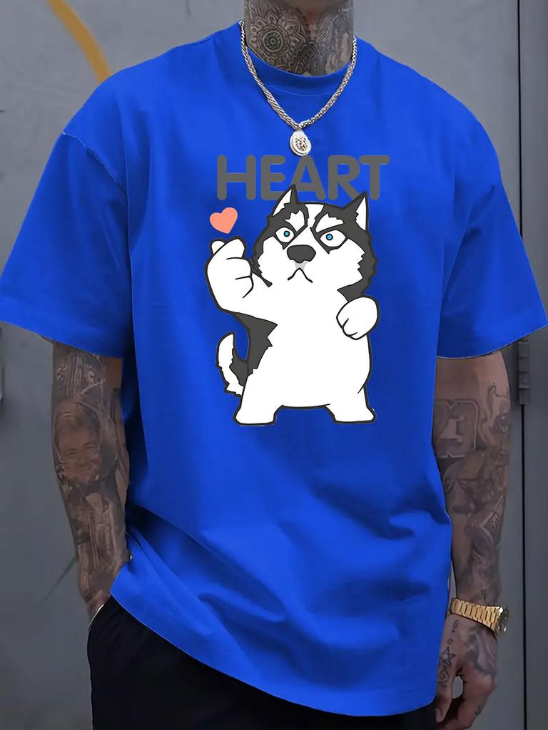 Lustiges Hunde-Grafik bedrucktes Kurzarm-Luxus-Baumwoll-T-Shirt für den Sommer Unisex Männer und Frauen Lässige lockere Mode Trend Kleidung