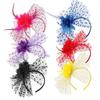 Französisches Netz-Blumen-Haarband Exquisites Feder-Haarteil Braut-Kopfschmuck Bühnenauftritt
