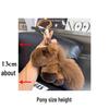 Rex Rabbit Fur Horse Keychain Pendant - Cute Unicorn Plush Bag Charm Gift