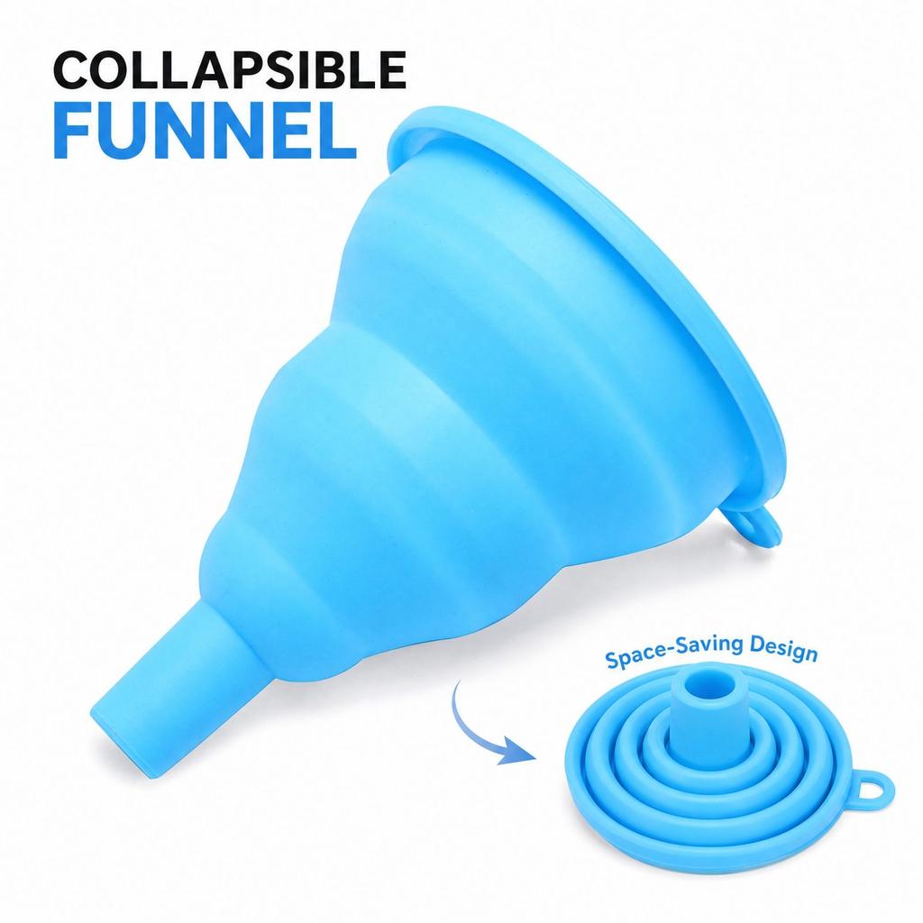 Silicone Funnel, Foldable Expandable Multifunctional for Kitchen Oil and Transfer