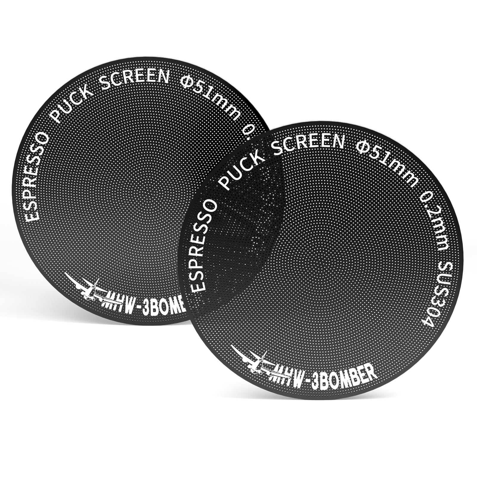 

51mm Espresso Pack Reusable Espresso Stainless Steel MHW-3BOMBER Screen, 2-Piece Filter, 0.2mm Thick, Filter, FG7048B-OS