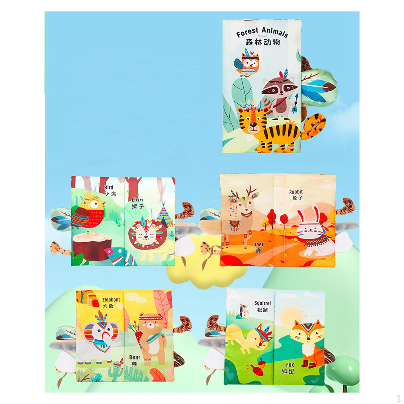 Crinkle Book Cloth Interactive Developmental Toy Newborn Babies Educational Hand Puppet Books forest animals
