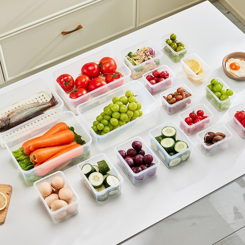 Heat Resistant Plastic Lunch Box Kitchen Fry Microwave Se Food Container Fruit Storage Shed Box Rectangular Divided Lid
