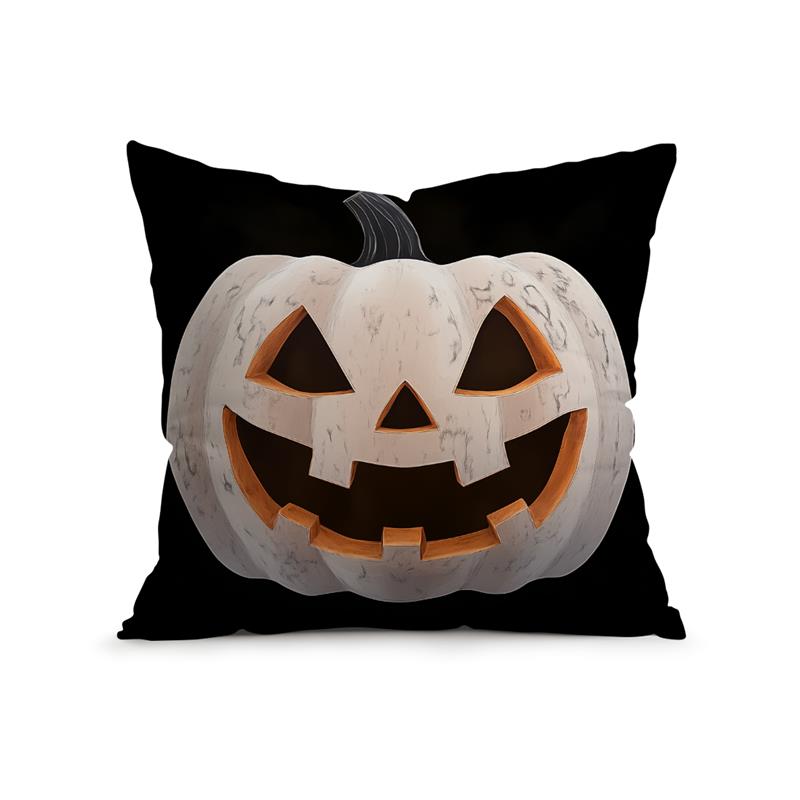 Home Decor Halloween Themed Pumpkin & Spider Web Pillows Pattern Cushion Cover Suitable For Sofa Bedroom Car Pillow Cover