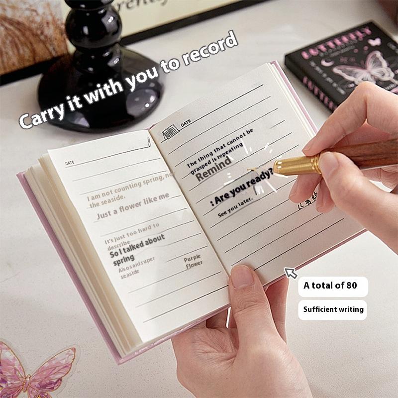 1 Stück Süßes Cooles Notizbuch für Studentin Retro Amerikanischer Stil Schmetterling Welpe Sammelalbum Horizontales Innenblatt Journal Notizblock