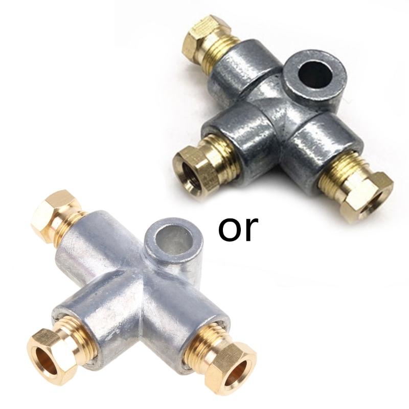 

Трубка тормозной магистрали из цинкового сплава с тройником и компрессионными фитингами серебряный