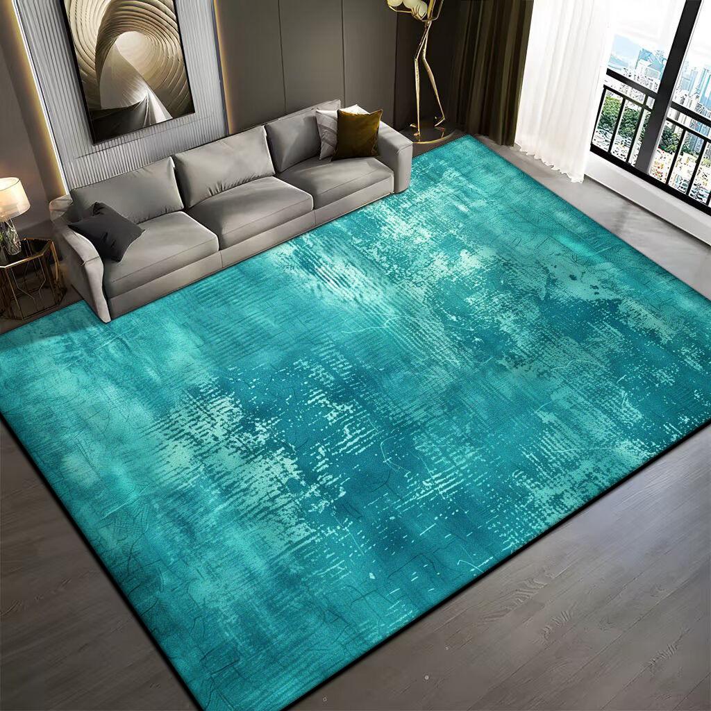 Moderne Schwarz Grau Große Wohnzimmerteppiche Abstrakte Dekoration Sofaseite Rutschfester Teppich Schlafzimmer Bettseite Waschbare Weiche Bodenmatte