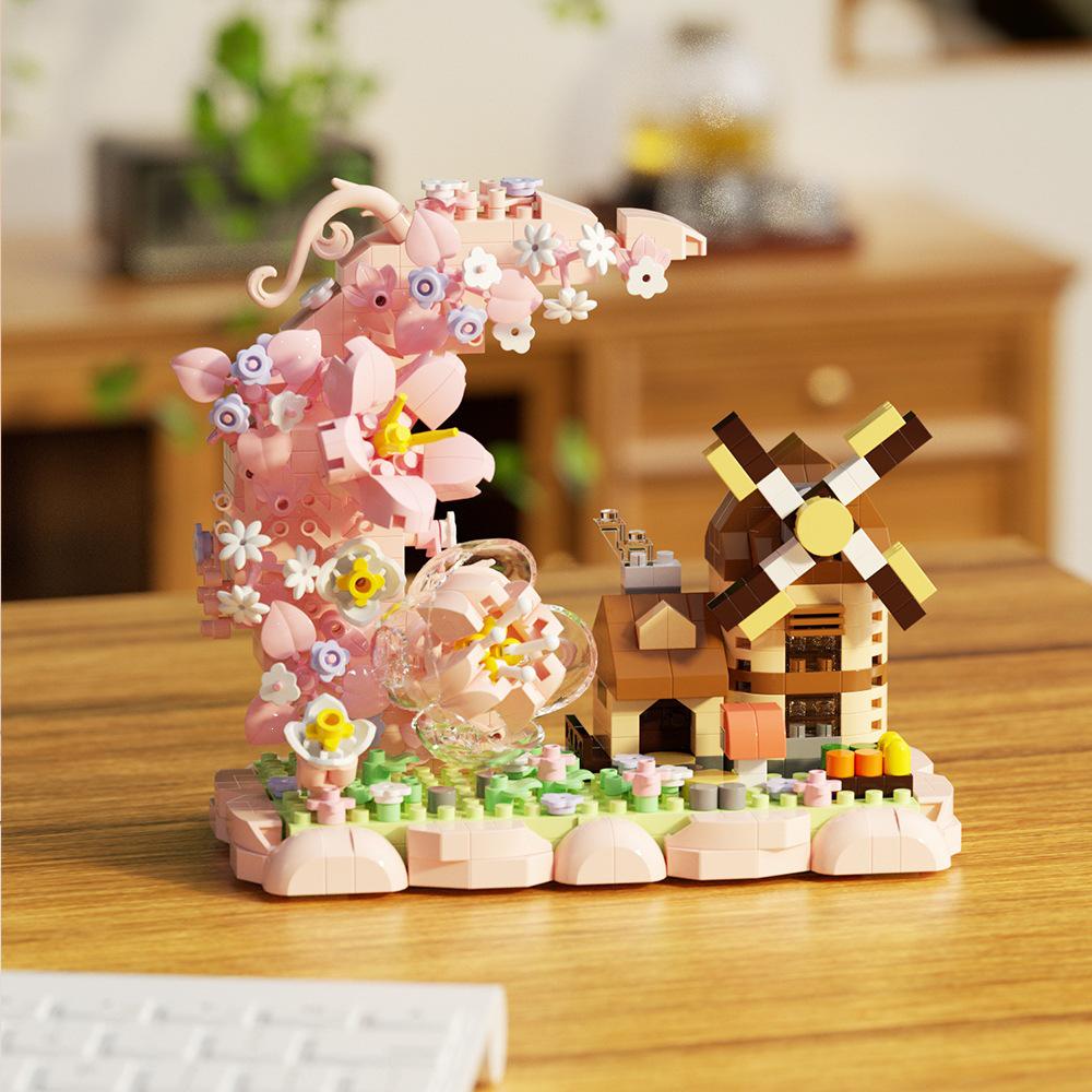 U Fun Four Seasons Treehouse Windmill Micro Building Blocks Toy