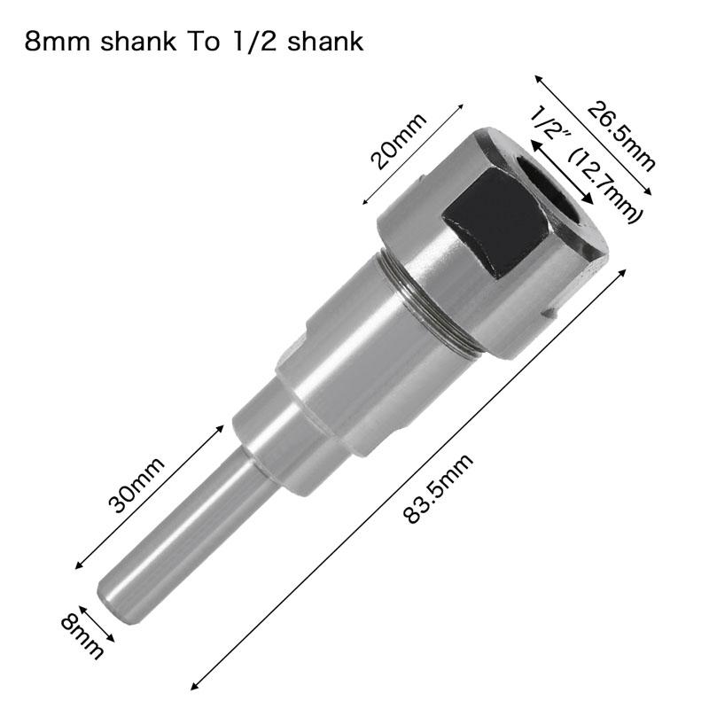 6mm 1/4" 8mm 12mm 1/2" Shank Engraving Machine Extension Rod 90mm Router Bit Collet Chuck Holder Woodworking Tools