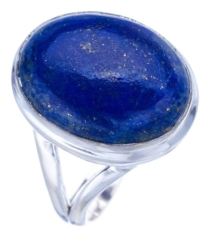 

StarGems® Natural Lapis Lazuli Handmade 925 Sterling Silver Ring 7 F1815