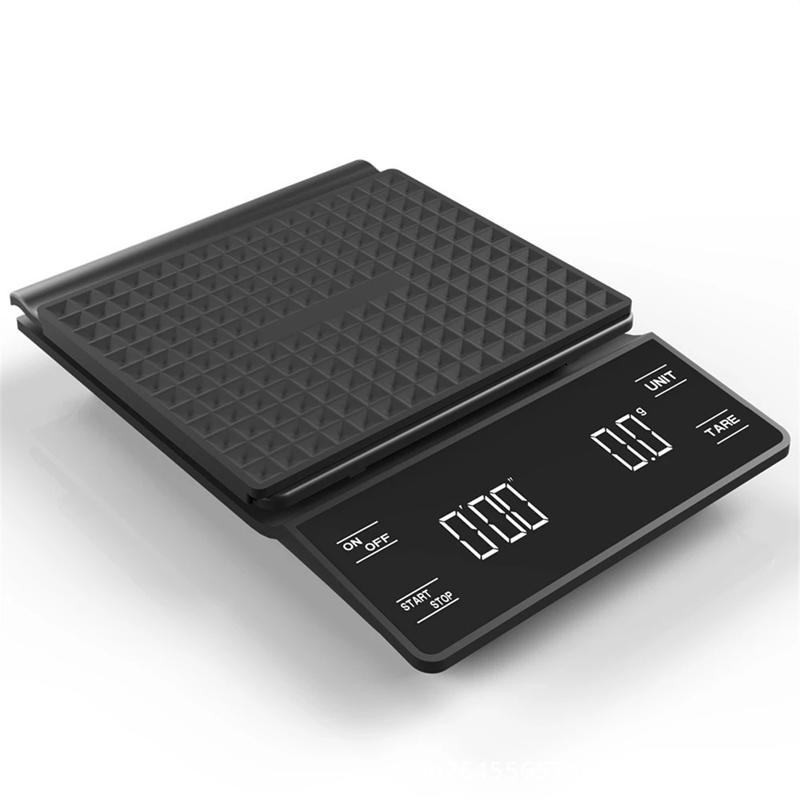 3kg 0.1g Digital Coffee Scale with Timer LED Screen Espresso High Precision Measures Kitchen Scale LCD Digital Kitchen Scale чёрный