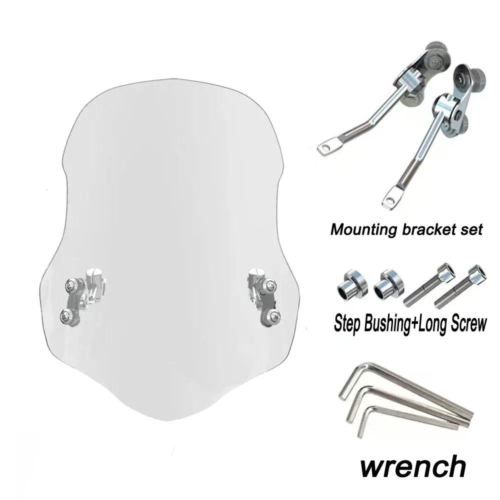 For QJMOTOR SRK 600/550 Motorcycle Windshield Screen Shield Windscreens Wind Deflectors Front Glass Increased Accessories