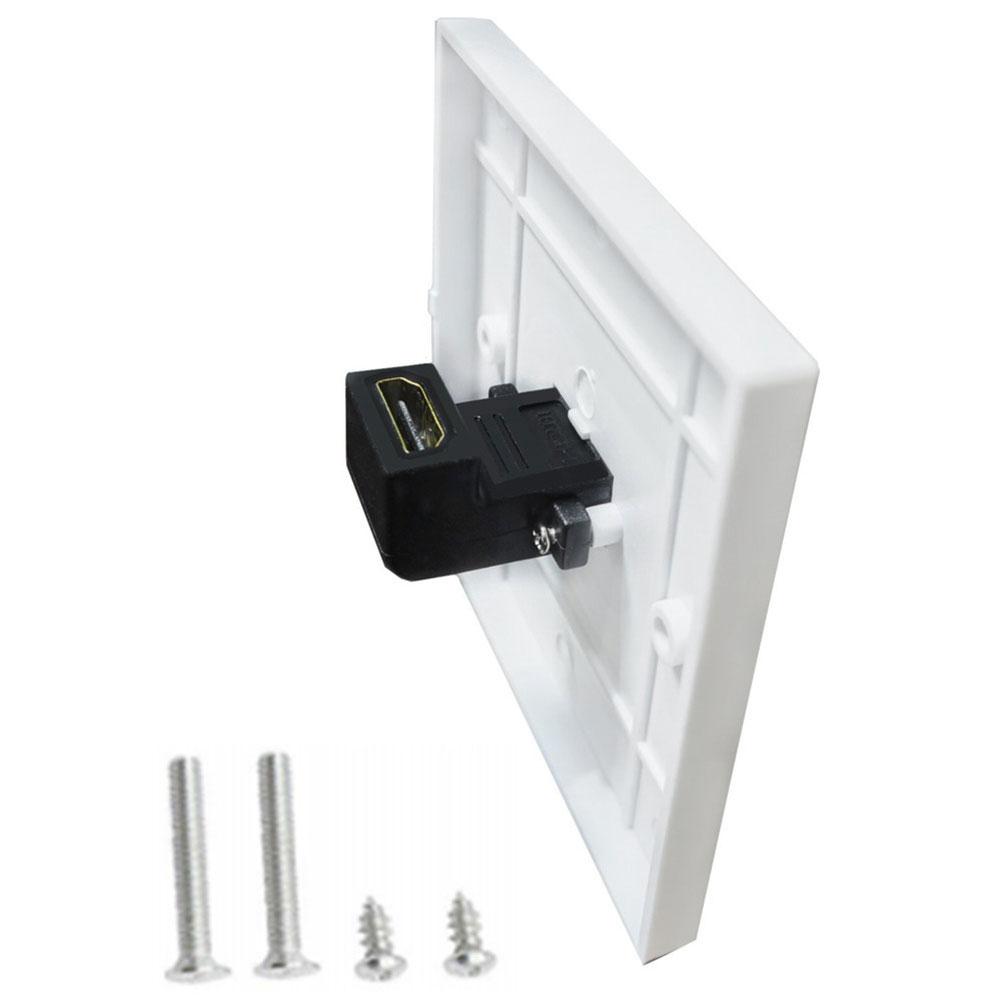 2026 Wall Plate HDMI= Wall Socket Panel Single Port Faceplate Decorative Outlet Cover With Gold-Plated Connector For 4K HDTV=