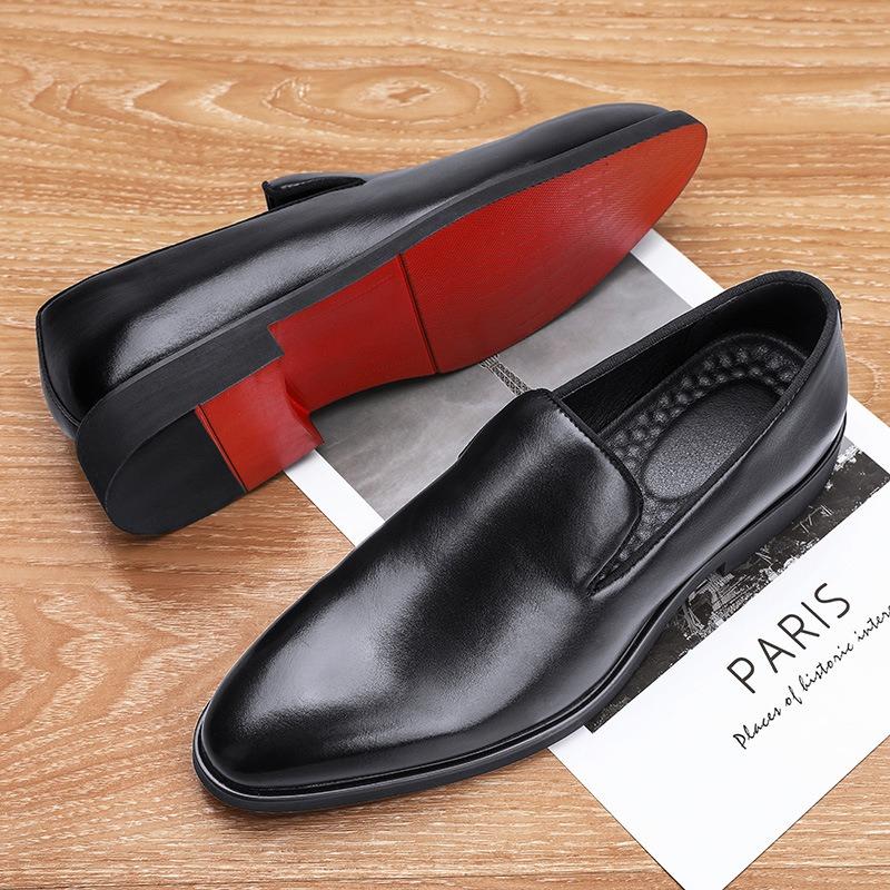 Men Shoes Classics Red Sole Leather Shoes Italian Brand Casual Shoe British Business Formal Dress Shoes Men's Loafers Big Size48