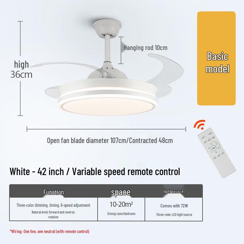 UOSU Minimalist Ceiling Fan with Light