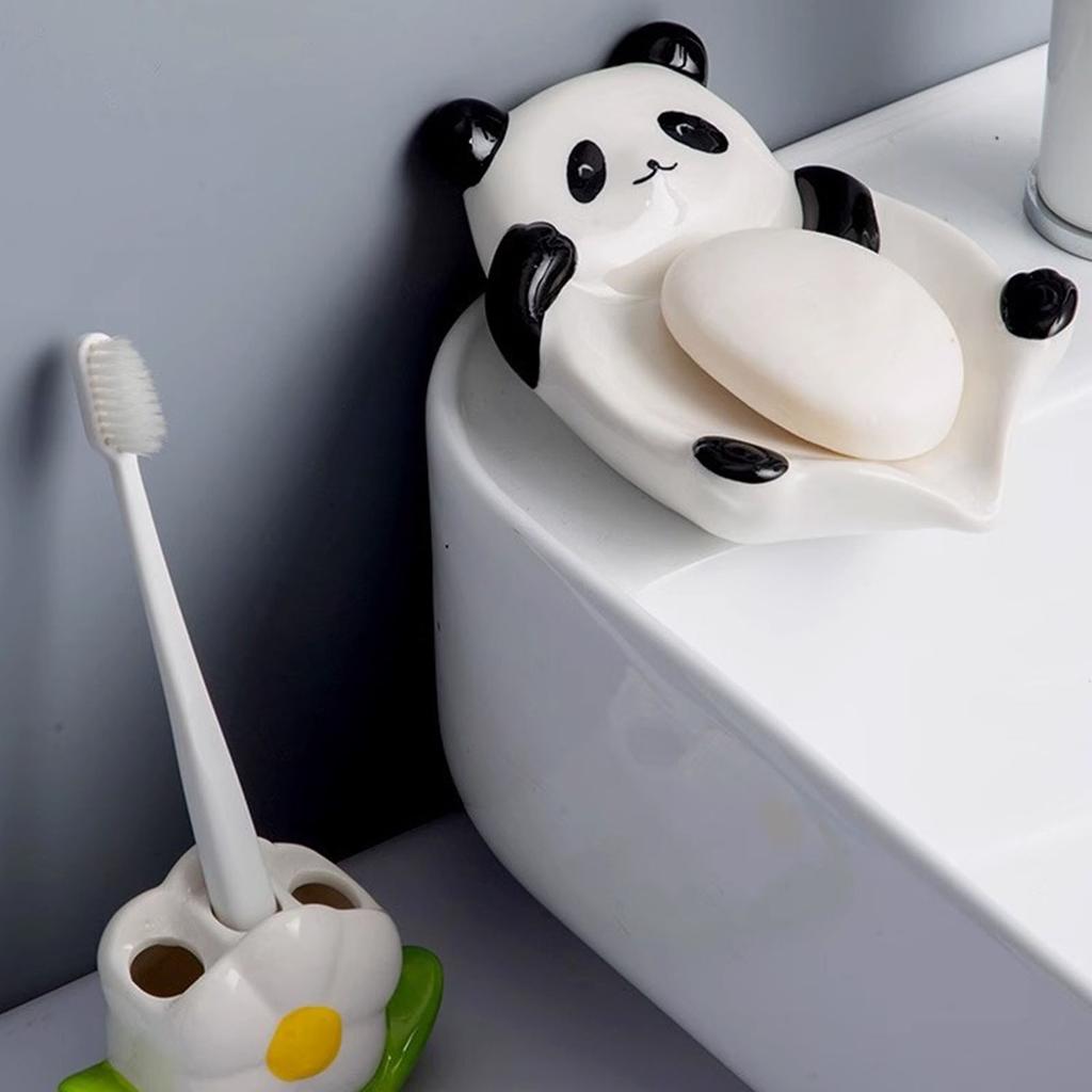 Home Ceramic Soap Dish Creative Cartoon Household Drain Soap Dish Bathroom Soap Storage Rack