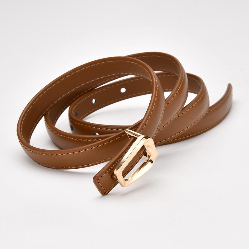 Leather Thin Belt Women'S Fashion Belt With Skirt Simple And Trendy Thin Belt Women'S Thin Belt