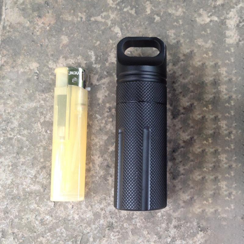 Aluminiumlegierung Wasserdichte Kapsel-Dichtungsflasche Tragbar Outdoor-Camping Feuchtigkeitsgeschützter Behälter Medizin-Dichtung EDC Kapsel-Flasche