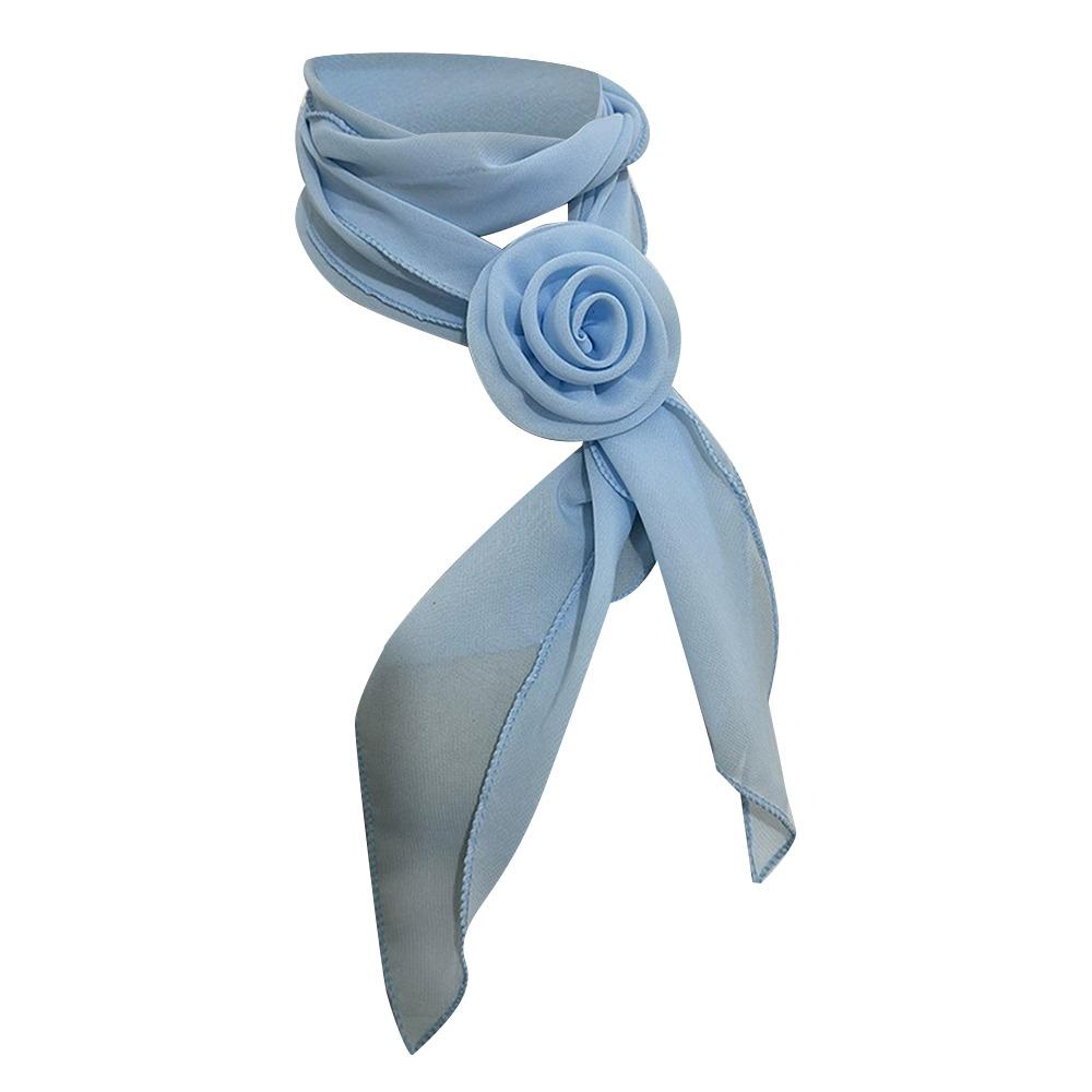 Detachable Silk Scarf Thin Floral Chiffon Scarves Fashion Neck Cover  For Women Lady Girls Female