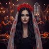 Vintage Halloween Rose Headband Gothic Style Cosplay Headdress  Holiday Dress Up