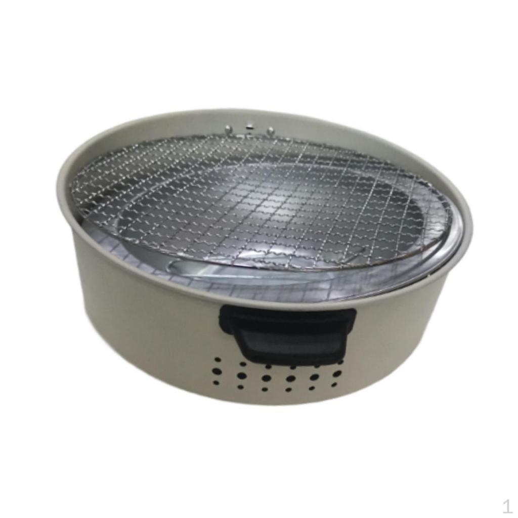 Charcoal Grill Wood Burning Camp Stove with Grid Tabletop Barbecue for Backpacking