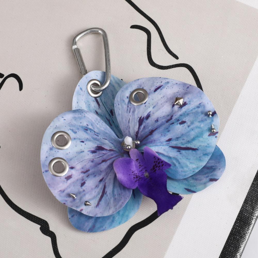 Colorful Simulation Flower Keyring Simulation Flower Flower Bag Pendant Butterfly Orchid Keychain
