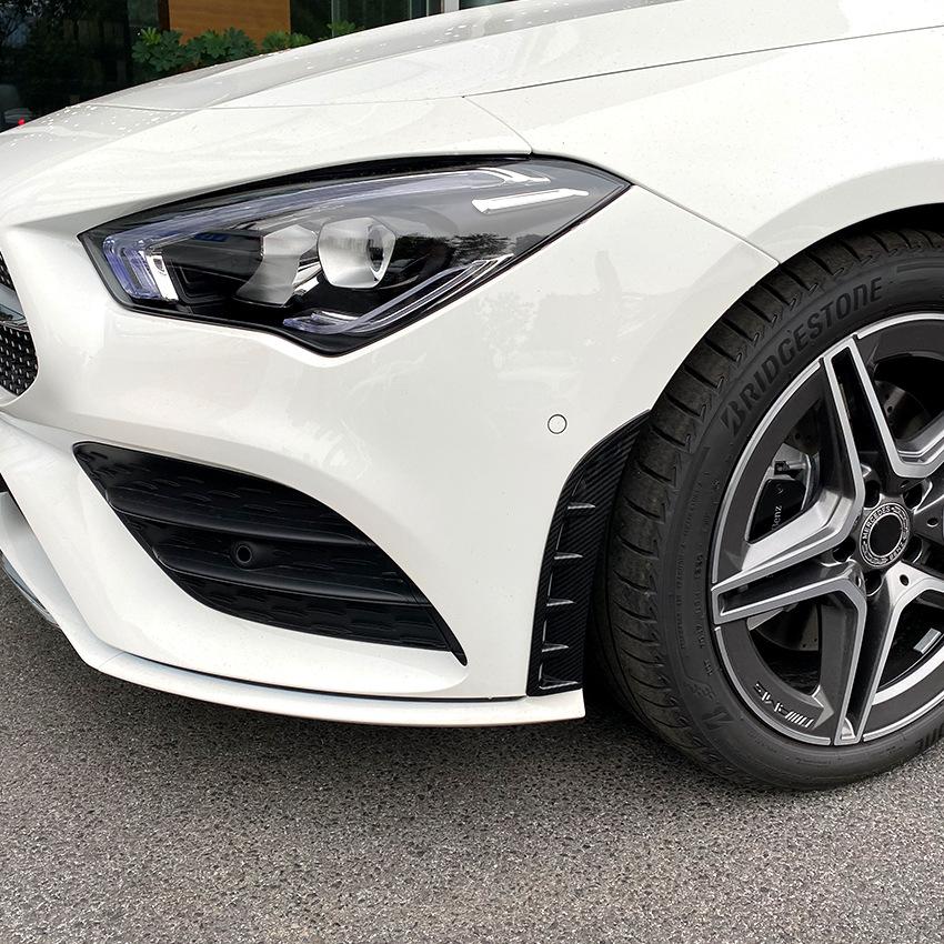 Front Bumper Wind Knife Blade For Mercedes C118 X118 AMG CLA35 CLA250 CLA220 CLA200 CLA180 2019-2022 Canbon Look Trim Spoiler