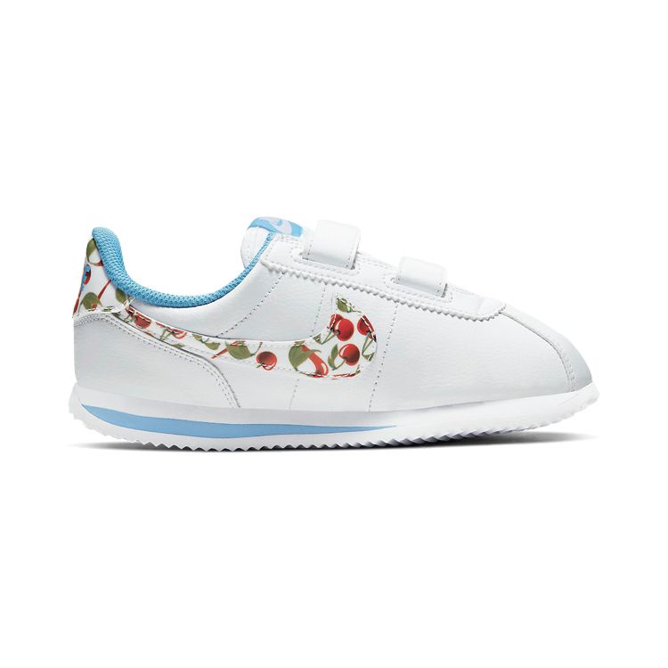 Nike Basic Sl Se Velcro Cherry Non-Slip Shock Absorption Low-Top Kids Running Shoes Kids sneaker White Blue CJ2420-400