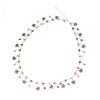 Fashionable Colored Synthetic Rhinestone Butterfly Metal Necklace Suitable for Women's Adjustable Necklace Jewelry