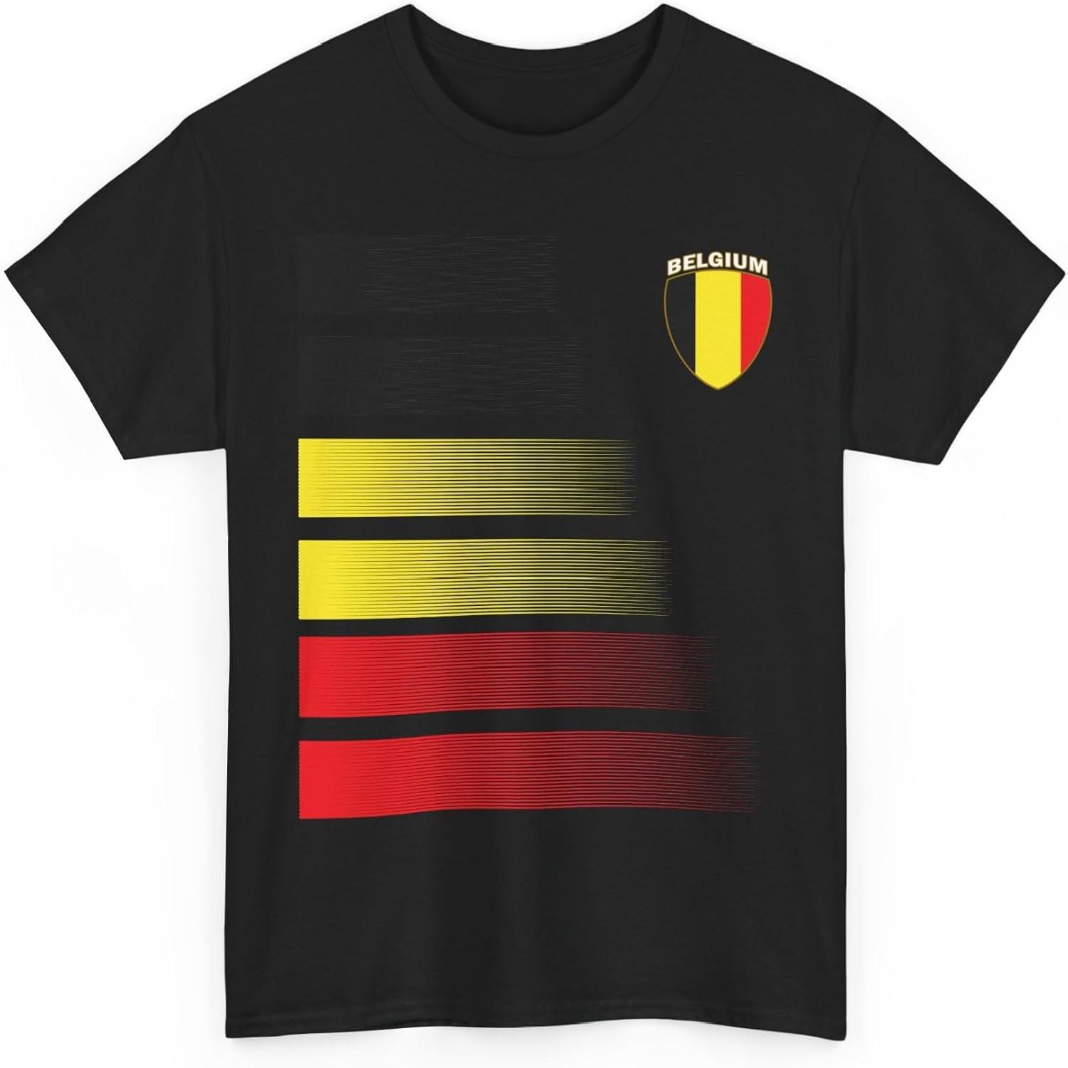 Retro Belgian Flag Soccer Tee, Belgium Soccer Fan T-Shirt, 2026 Inspired Unisex Jersey Style Shirt, Gift for Men Women S разноцветный