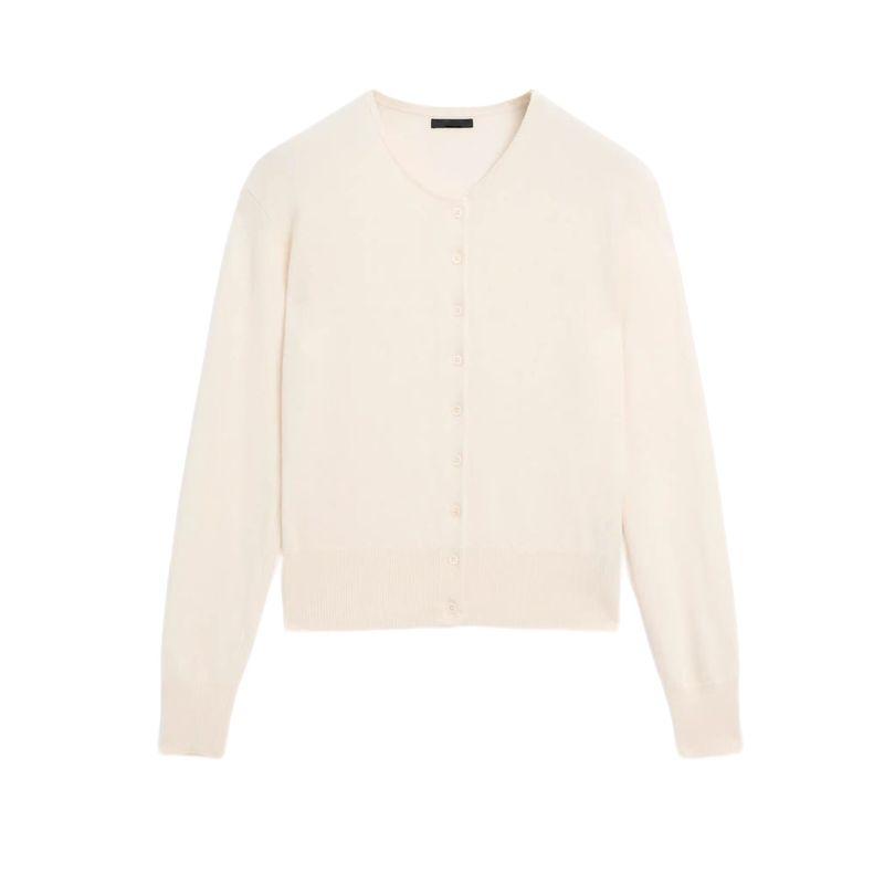 MD Autumn New Women Clothes Commuter Style Solid Soft Glutinous Fleece Blended Round Neck Knitted Cardigan 5770593
