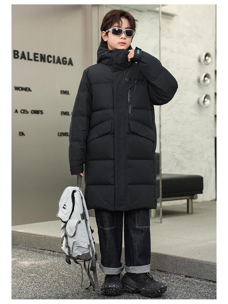 2025 Kids' Thick Winter Over-the-Knee Down Jacket for Boys and Girls