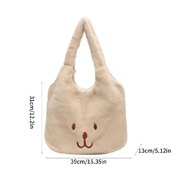 Fashionable Plush Shoulder Bag Stylish and Soft Handbag for Various Occasions