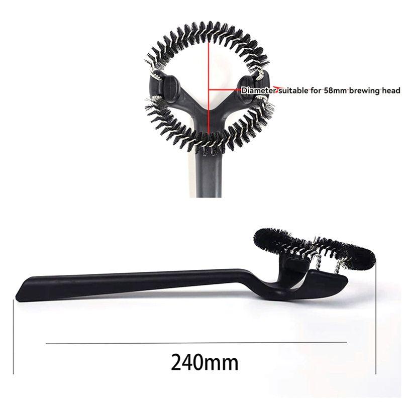 M-Modern-2Pcs Coffee Machine Cleaning Brush Detachable Nylon Bristles Espresso Machine Brush With 2 More 360° Cleaning Bristle