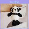 Chaveiro de Pelúcia Panda Adorável Mini Boneca Animal Fofa Brinquedo de Pelúcia Preto