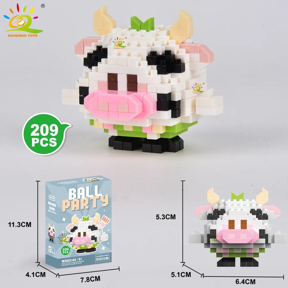 HUIQIBAO MOC Tier Mikro-Baustein Mini Niedlich 3D Diamant Modellstein DIY Stadtbau Spielzeug für Kinder Schreibtischdekoration