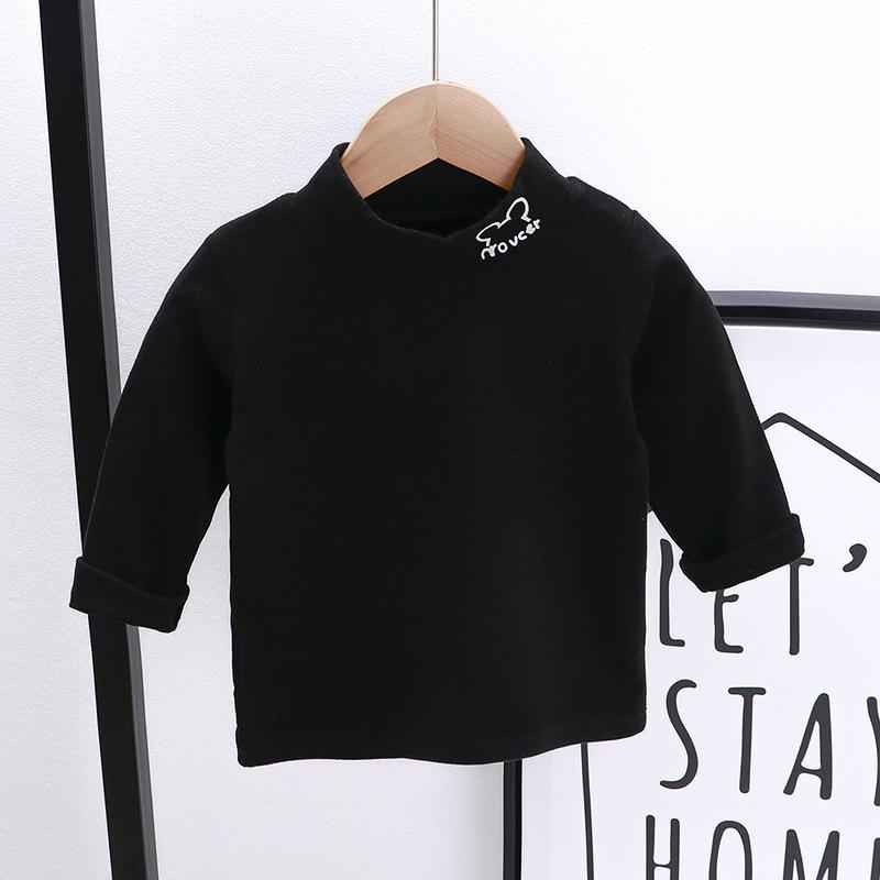 Children's Single Top Clothes for Boys and Girls Baby Long-sleeved Turtleneck Bottoming Shirt Autumn and Winter Trendy Wholesale