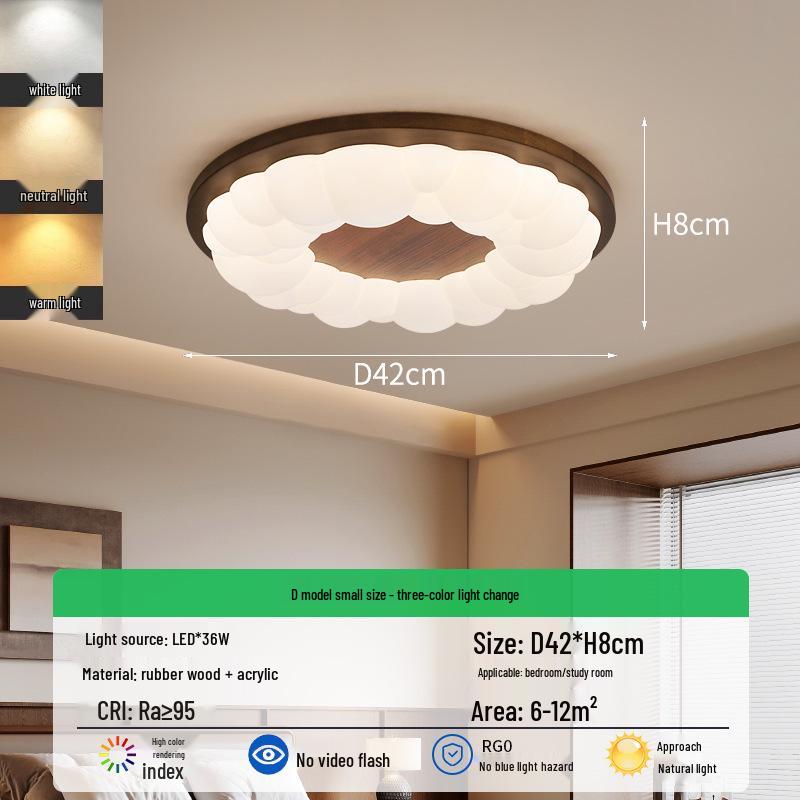 French Mid-Century Ceiling Light with American Retro and Song Dynasty Style - Eye-Friendly Lighting for Bedroom, Dining Room, or Study.