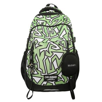 Large Capacity Backpack Student Schoolbag Unisex Printed Backpack with Coin Purse
