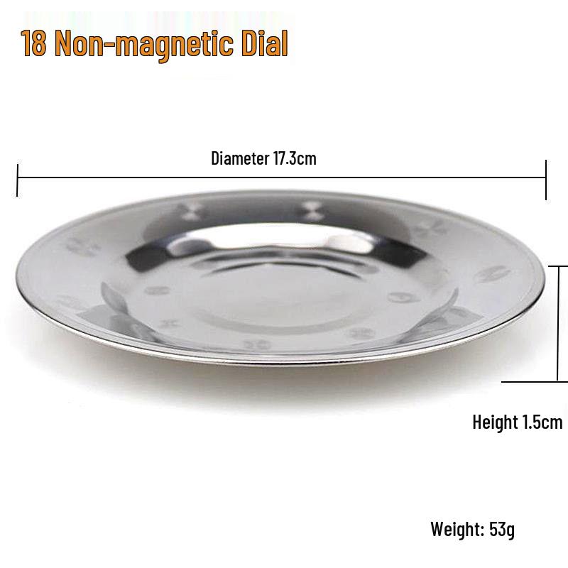 Stainless Steel Thickened Round Dinner and BBQ Plates - Decorative and Functional Serving Flatware.