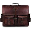 Genuine Vintage Brown Leather Messenger Bag Shoulder Laptop Bag Briefcase