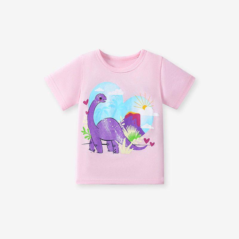 Little Maven Summer Cute Short Sleeve Girl Tops 2025 New Cartoon Kids T-Shirt Combination 5046 2Y (90cm)