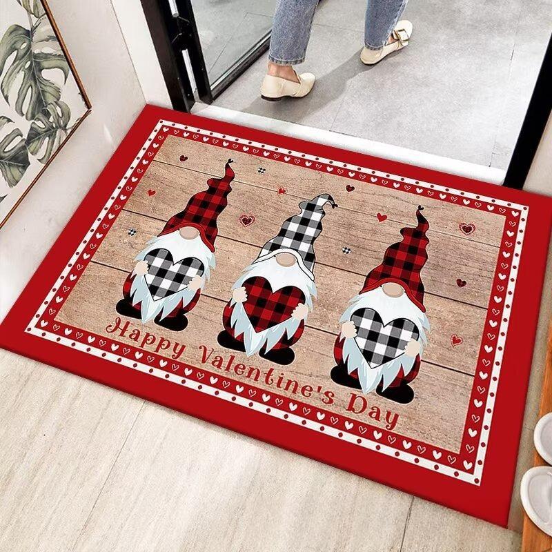 Merry Christmas Santa Claus Dwarf Carpet Party Living Room Sofa Bedroom Bedside Study Entrance Door Rug Non-slip Decor Mat