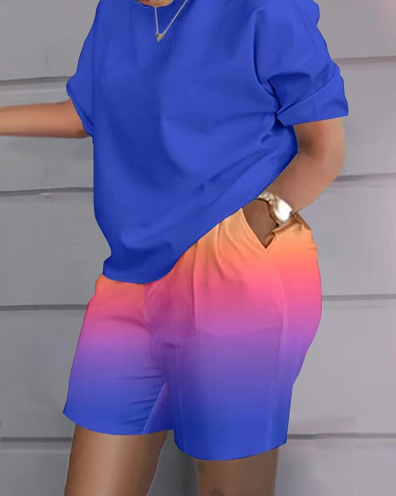 Neues Damen Hip-Hop Style Street Trend Übergröße Print Lässiges Mode Set