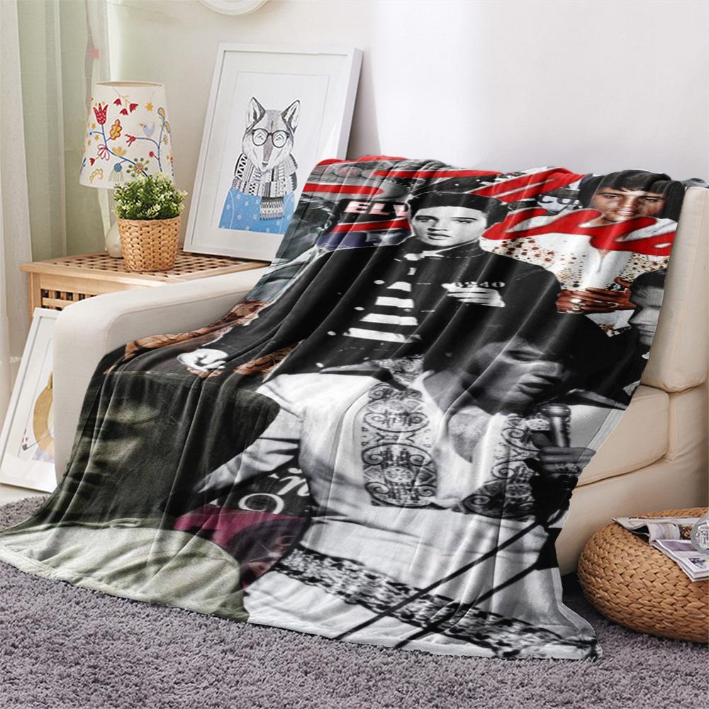 1PC Rock Music Superstar Print FlAannel Blanket, High Quality Comfortable for All Seasons, Home Decor, Warmth and Comfort