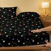 1 Simple Modern Interstellar Travel Printed Matte Fitted Sheet, Bedroom Printed Bed Cover, Bedding (Excluding Pillowcases)