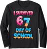 I Survived 67 Days Of School Funny Meme Design Long Sleeve T-Shirt