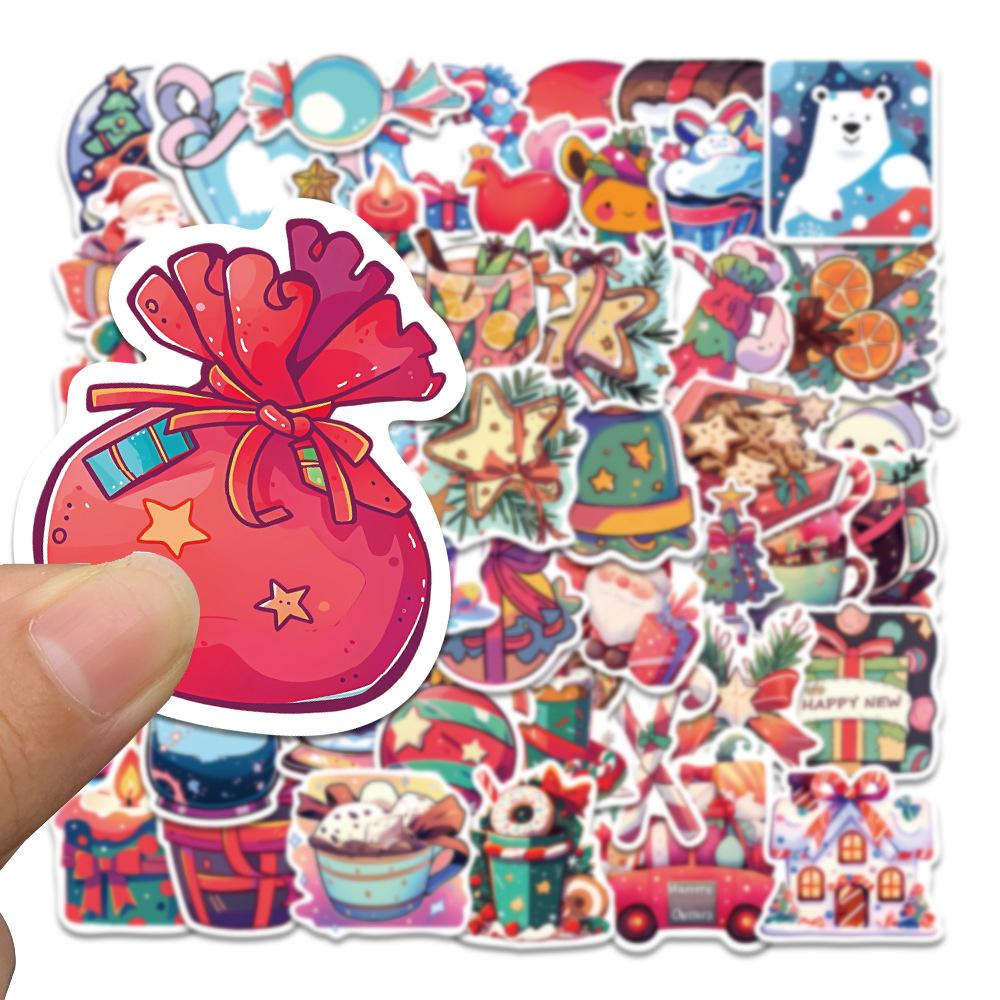 10/30/50pcs Cartoon Christmas Art Aesthetic Stickers Kawaii Graffiti Decals DIY Luggage Notebook Guitar Cute Waterproof Sticker