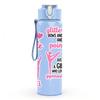 1PC Hustle Girl Power Feminist Quote Art 750ml Color Plastic Sports Water Bottle Leakproof Flip Straw Lid Suitable for Sports Office Home Use